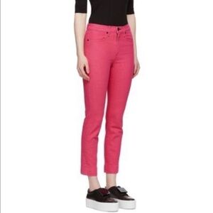 Rag & Bone Pink Ankle Cigarette Jeans Skinny Crop Stretch Denim Size 24 NWT